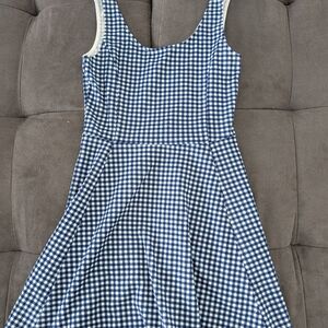 H&M Blue and White Checkered Dress